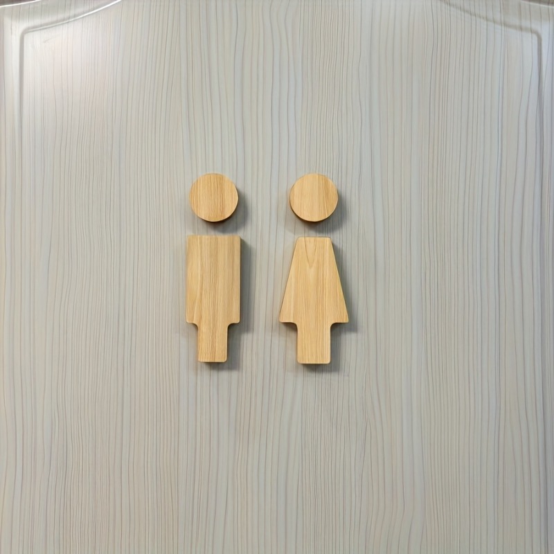 Home Bathroom Signs - 2-teiliges Badezimmerschild aus Holz für Toilettentüren