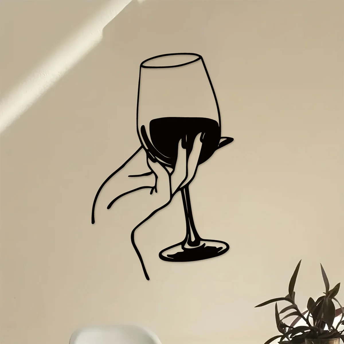 Home Goods Bathroom - Wine Lover Lady Hand Metall-Wanddekoration, Wandkunst