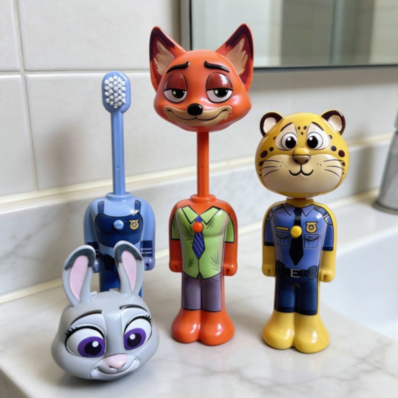Home Goods Bathroom - Cartoon Zootopia 2 Kinderzahnbürste, transformierbar, einziehbar,