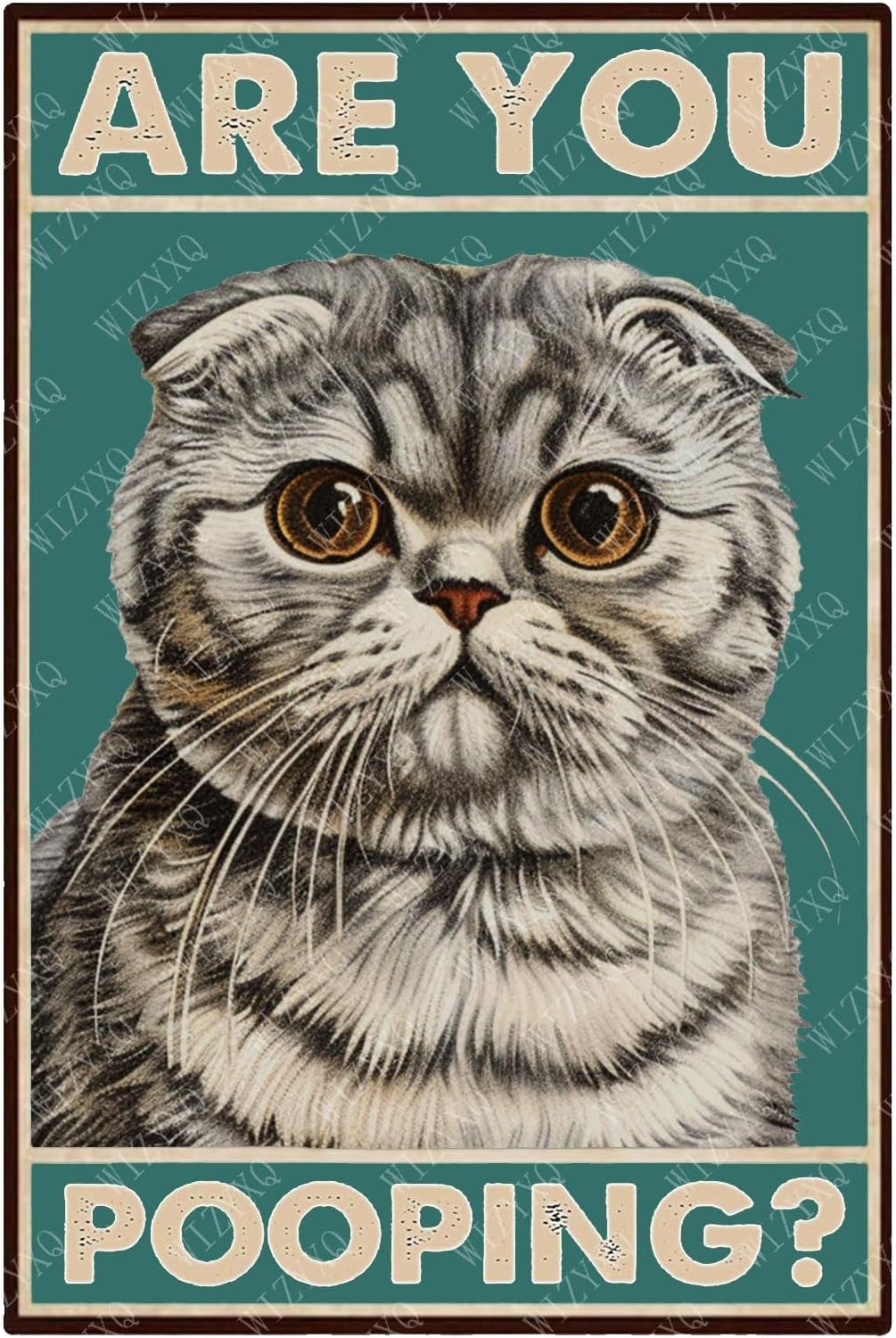Home Bathroom Signs - Metallschilder „Are You Pooping Scottish Fold
