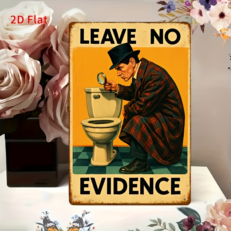 Home Bathroom Signs - 2D-Flache Metallplatte mit seltsamem Detektiv-Thema, Badezimmer-Dekoration,