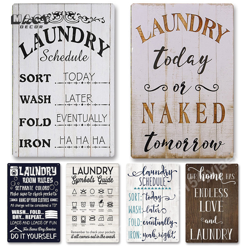 Slogan-Metallschild, Wäscherei – Home Bathroom Signs Bewertung und Preis