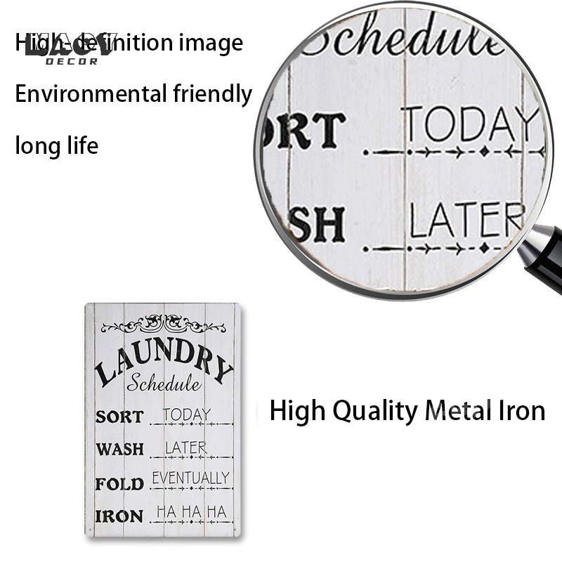 Slogan-Metallschild, Wäscherei – Home Bathroom Signs Bewertung und Preis