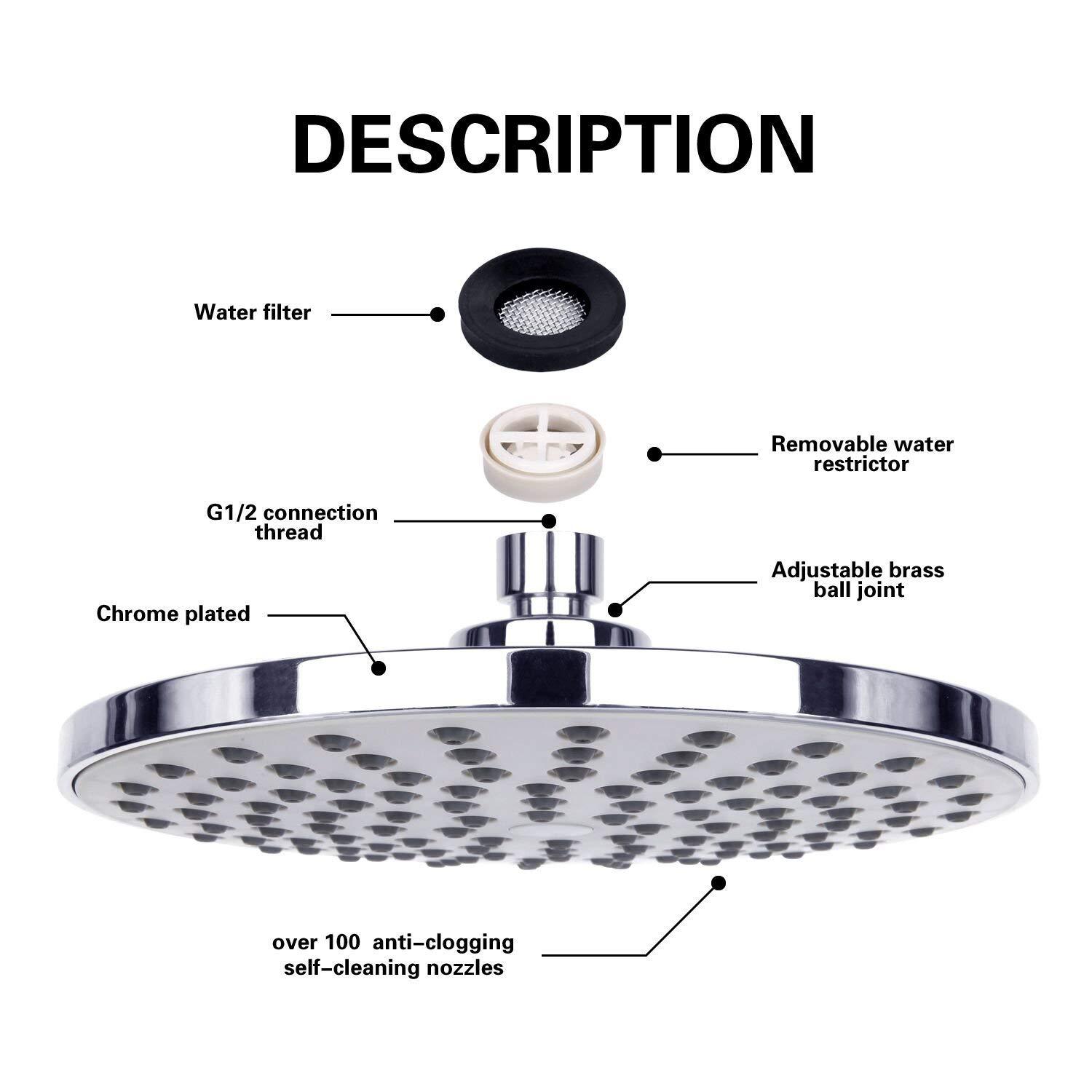 Regenduschkopf mit großem Pane – Home Goods Bathroom Bewertung und Preis