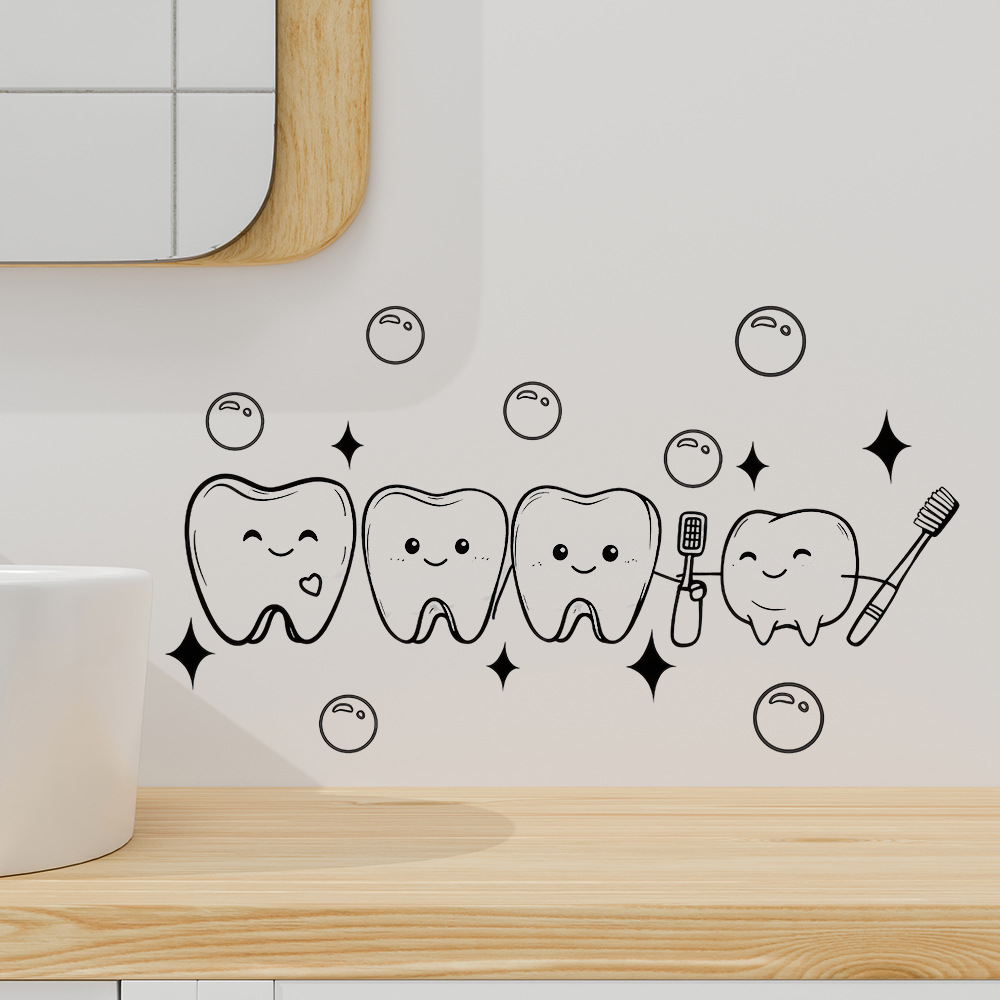 Wandaufkleber mit Cartoon-Zahn – Jet Home Bathroom Bewertung und Preis