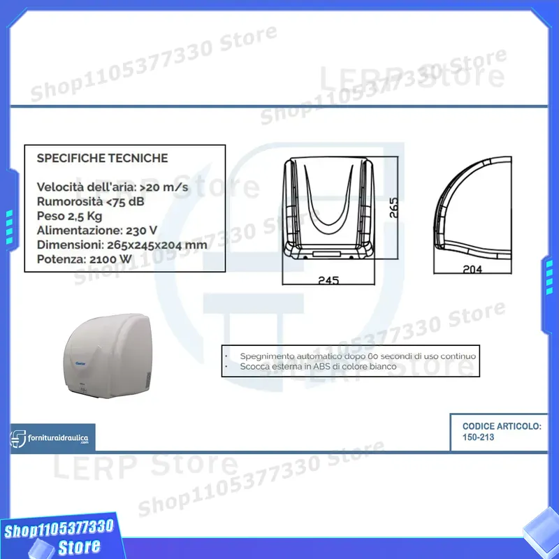 Hochgeschwindigkeits-Automatis – Home Bathroom Hand Dryer Bewertung und Preis