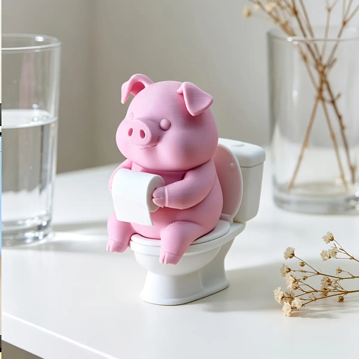 2er-Pack rosa Schwein, das auf – Home Goods Bathroom Vanity Bewertung und Preis