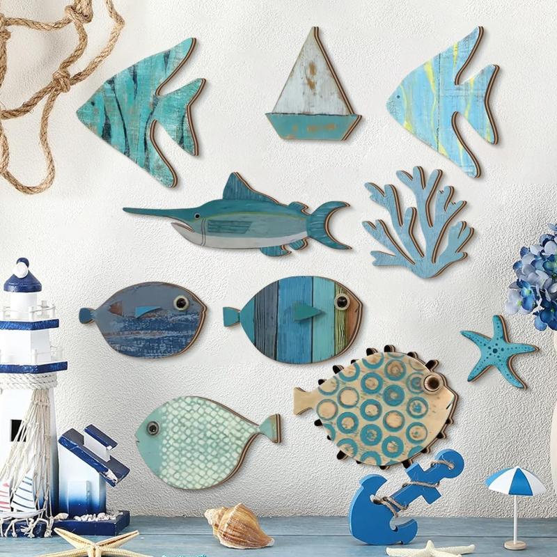 10 Stück/Set Fisch-Wanddekorat – Jet Home Bathroom Bewertung und Preis